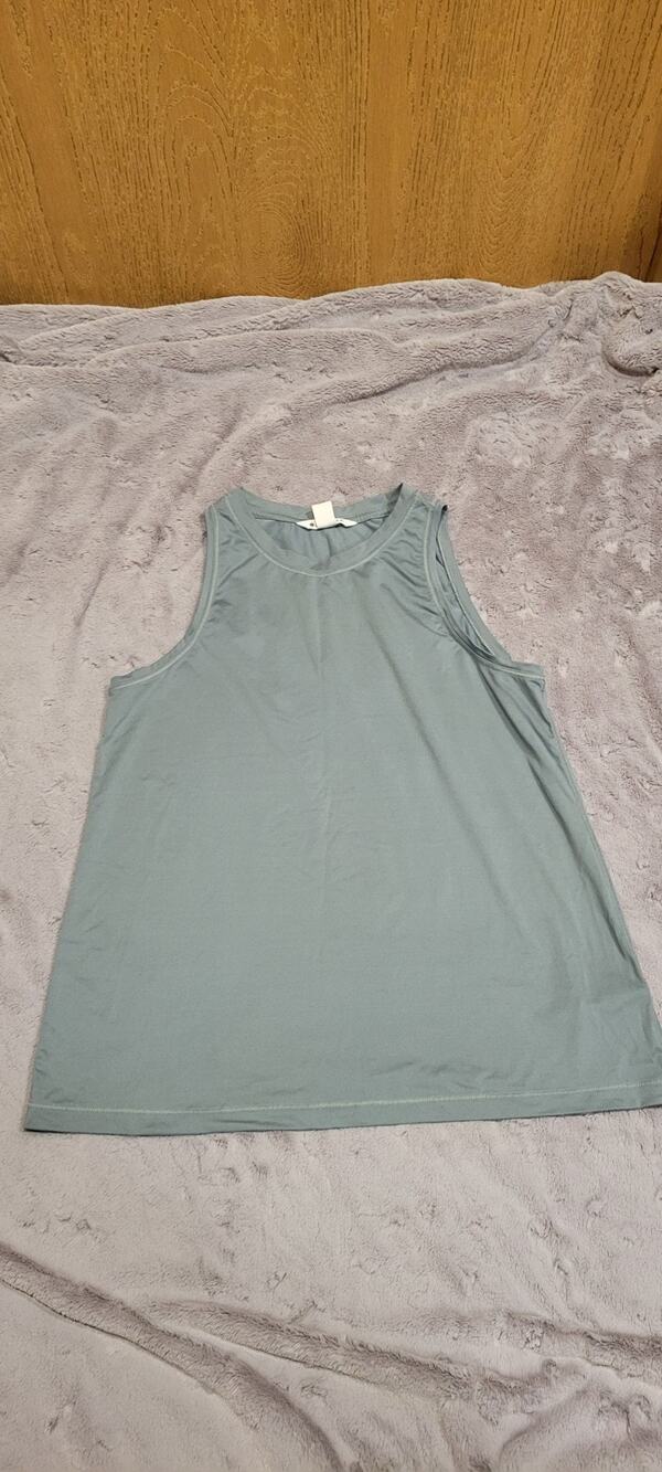 Athleta Tank Top Womens S Blue Gray Sleeveless Relaxed Fit Athletic Yoga Running